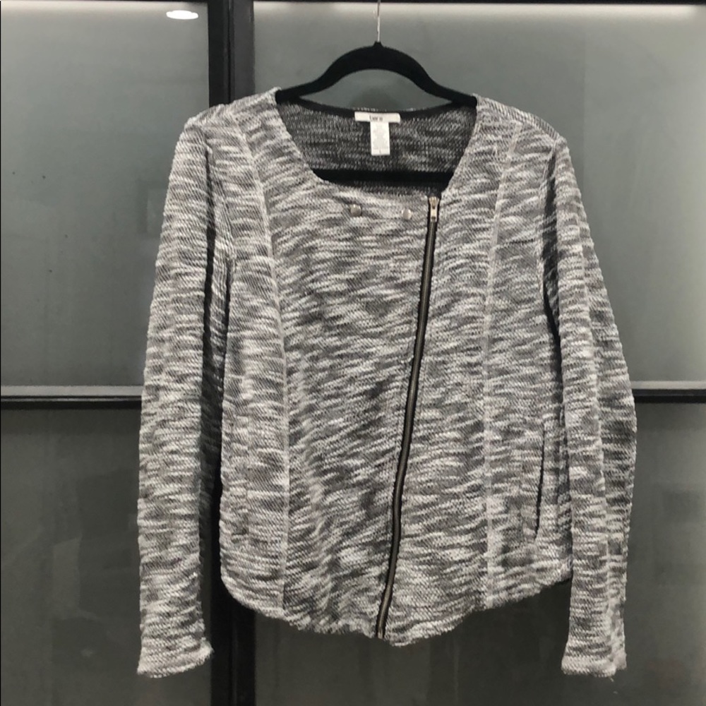 Black and white knit jacket